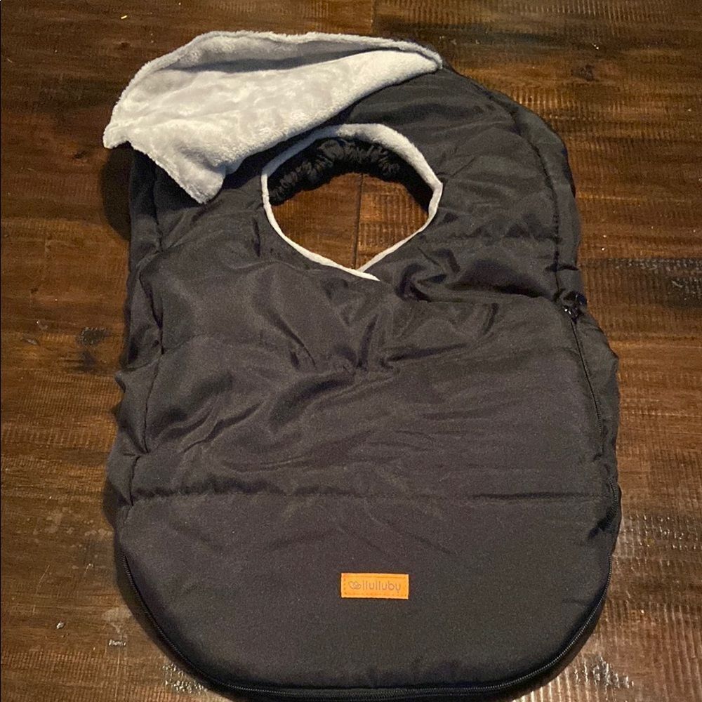 Liuliuby Winter Infant Car Seat Cover Black Shell/Grey Fleece